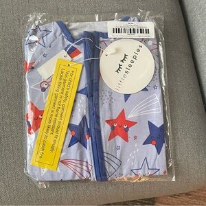 NWT Little Sleepies Blue Stars and Stripes Print Zippy Pajama Size 0-3M